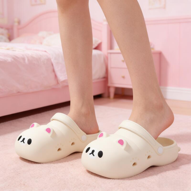 Women'S Shoes Water Resistant - Cute Little Bear Thick Bottom Clogs