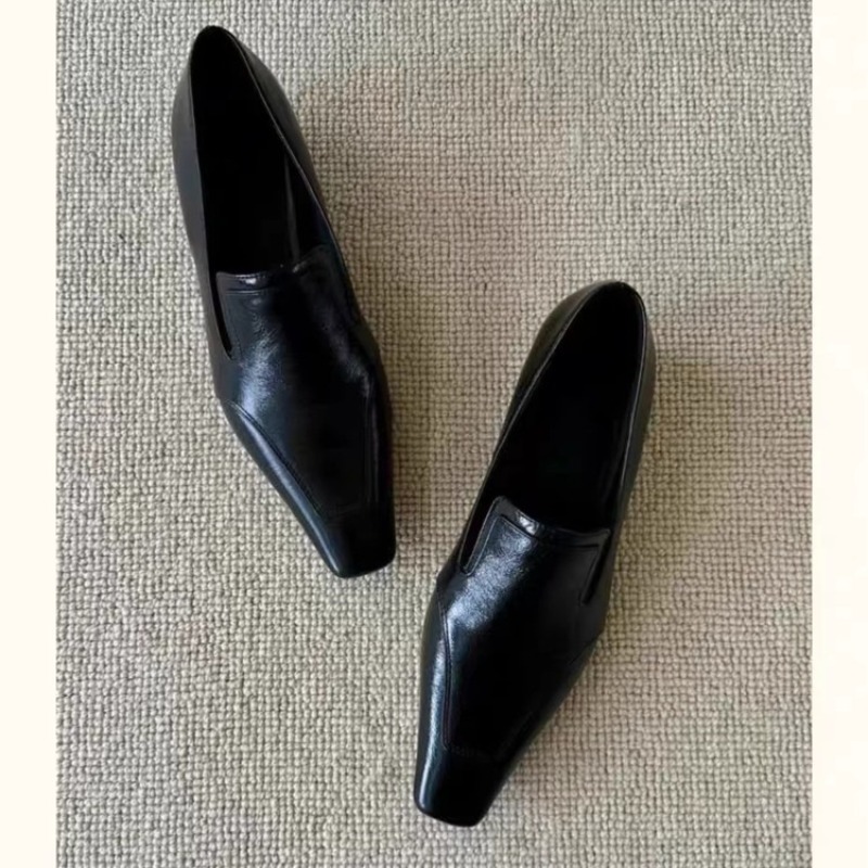 Women Shoes Size - Retro Square Toe Deep Mouth Slip-on
