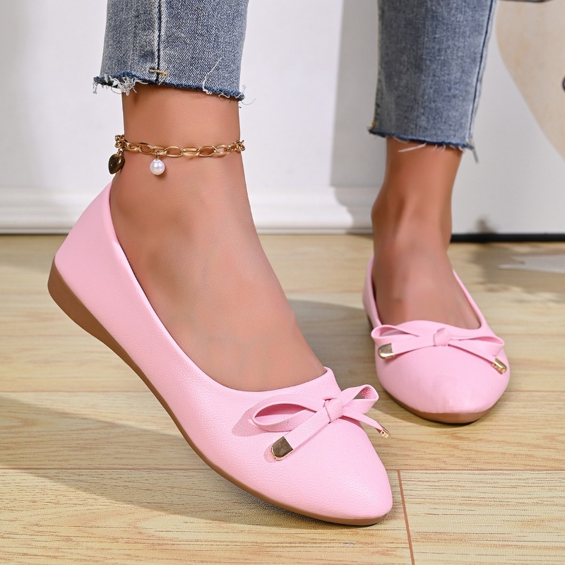 Women Shoes Size - Bow Shallow Mouth Soft Sole Comfortable