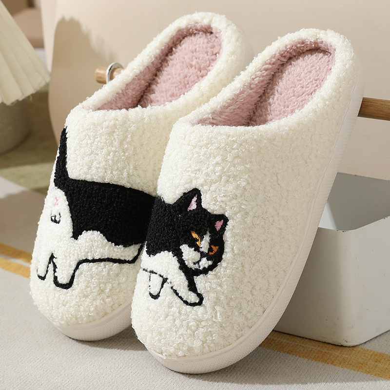 Women'S Shoes For Fall - Winter Plush Cute Dachshund Embroidery Home