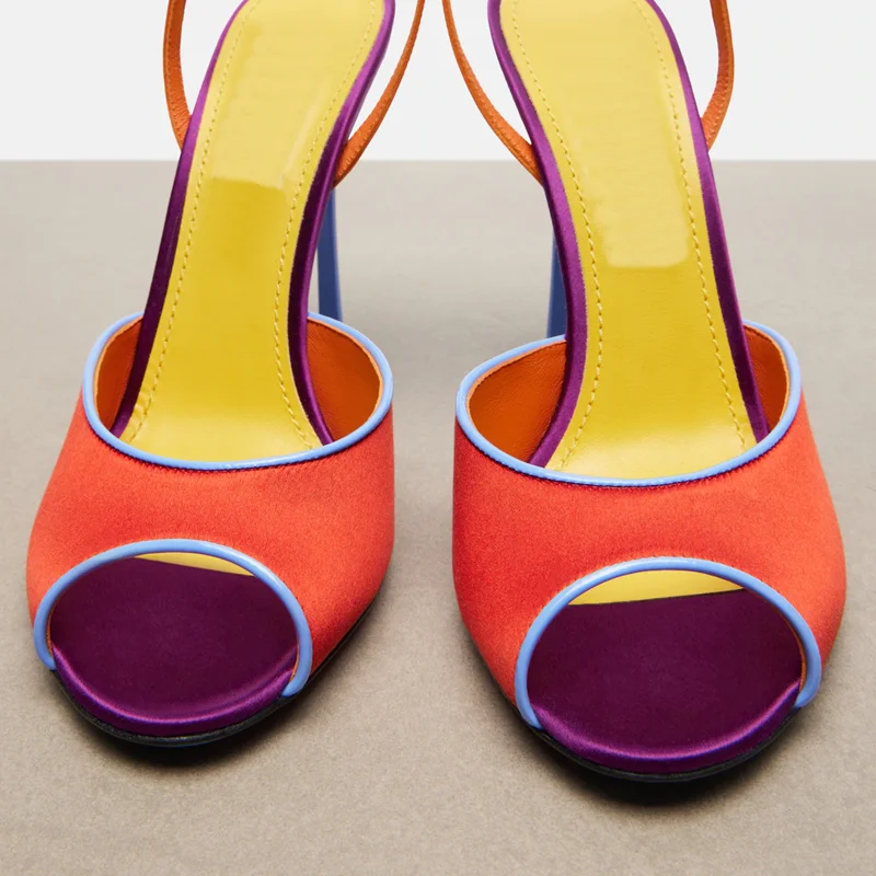 Satin Mixed Colors Peep Toe Sa - огляд і ціна Peep Toe Heels