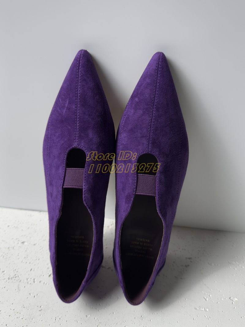 Purple Suede Pointy Toe Pumps  - огляд і ціна Women Shoes For Winter