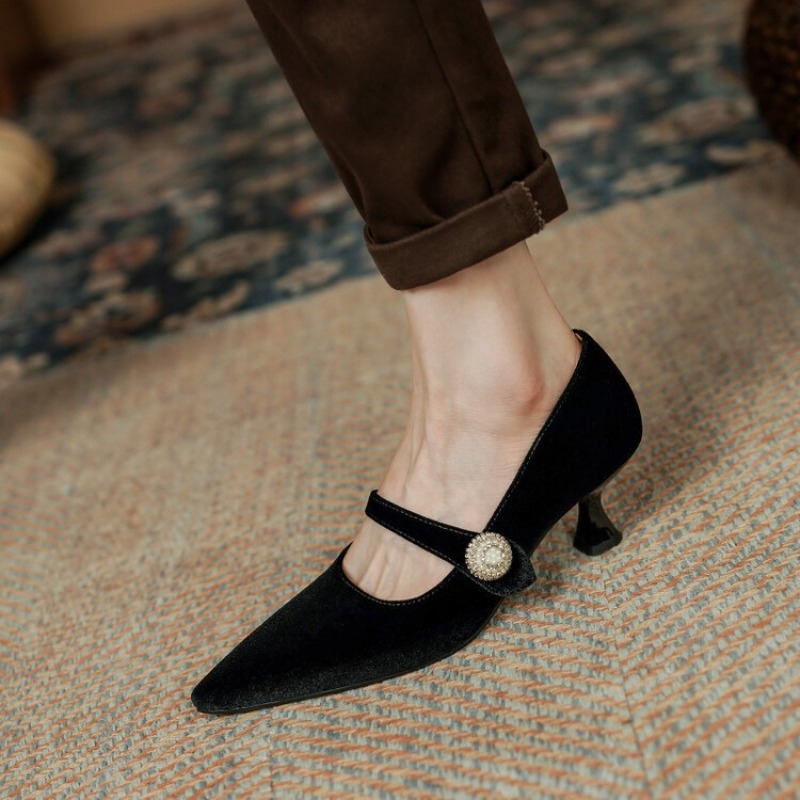 Wine Red Pointed Toe Mary Jane - огляд і ціна Women Shoes Size