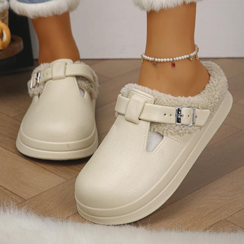 Casual Metal Buckle Warm Plush - огляд і ціна Women'S Shoes Water Resistant