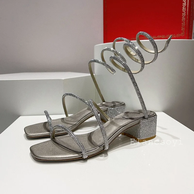 Square Toe Chunky High Heels S - огляд і ціна Gladiator Sandal Women