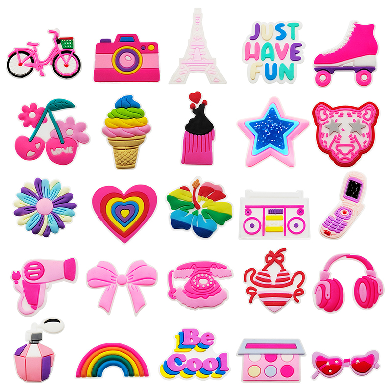 Cute Pink Bow Bicycle Rainbow  - огляд і ціна Croc Style Clog