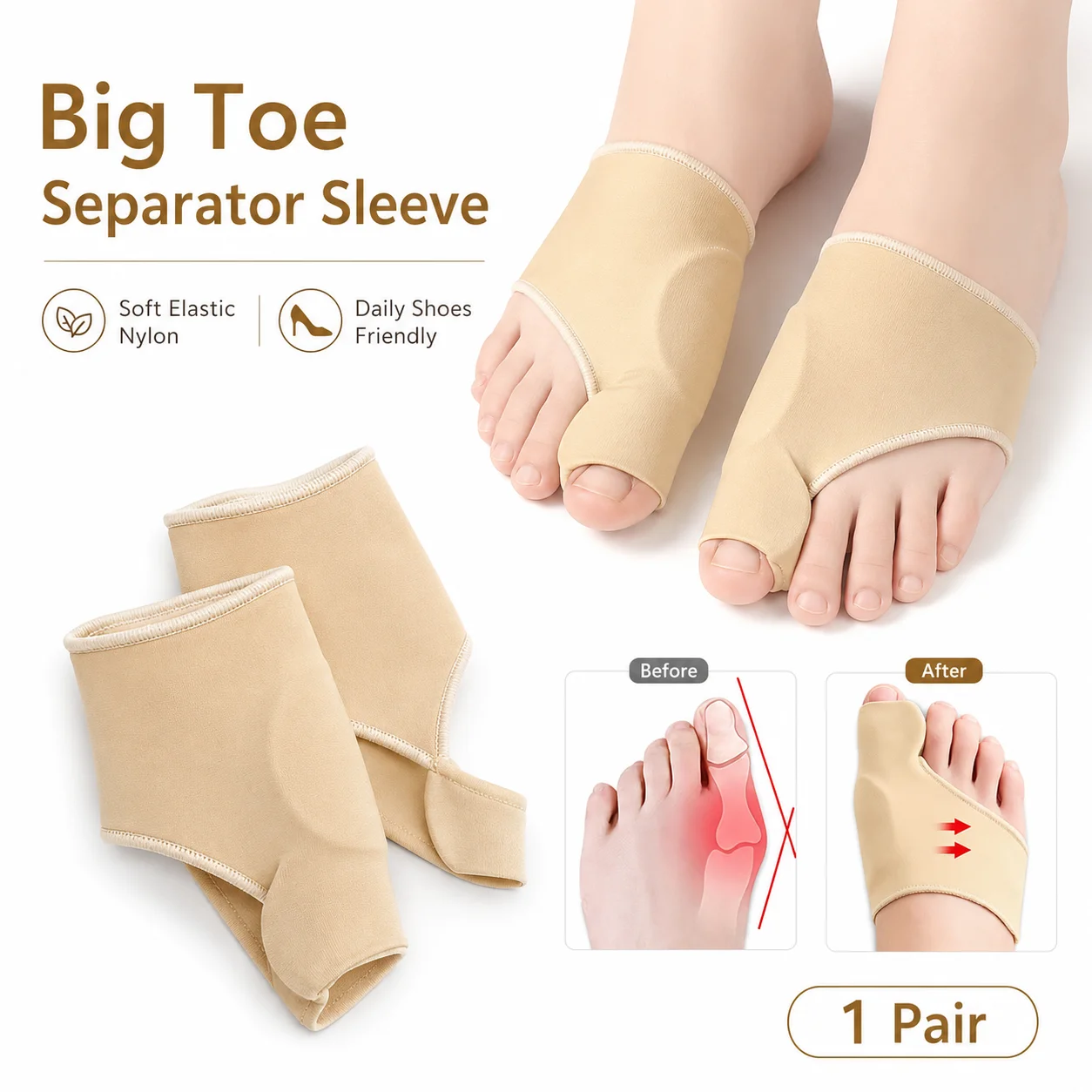 Big Toe Separator Sleeve Bunio - огляд і ціна Women'S Shoes With Bunions